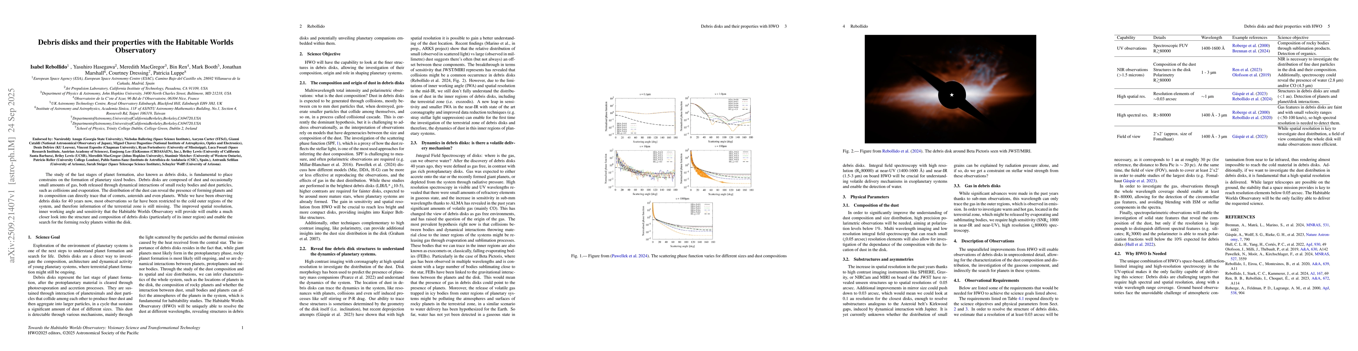 Thumbnail for Debris disks and their properties with the Habitable Worlds Observatory