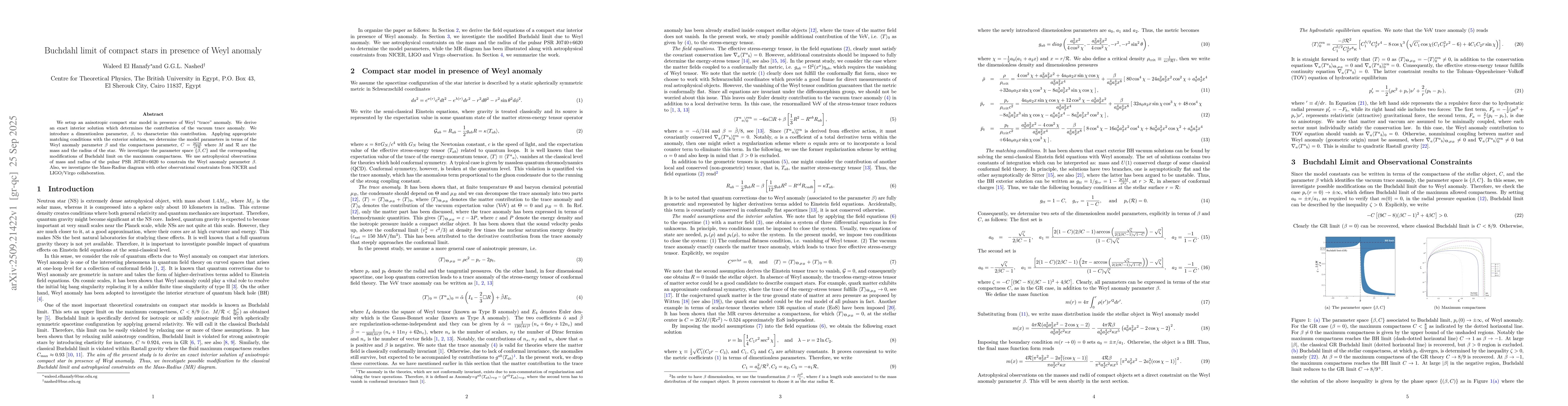Thumbnail for Buchdahl limit of compact stars in presence of Weyl anomaly