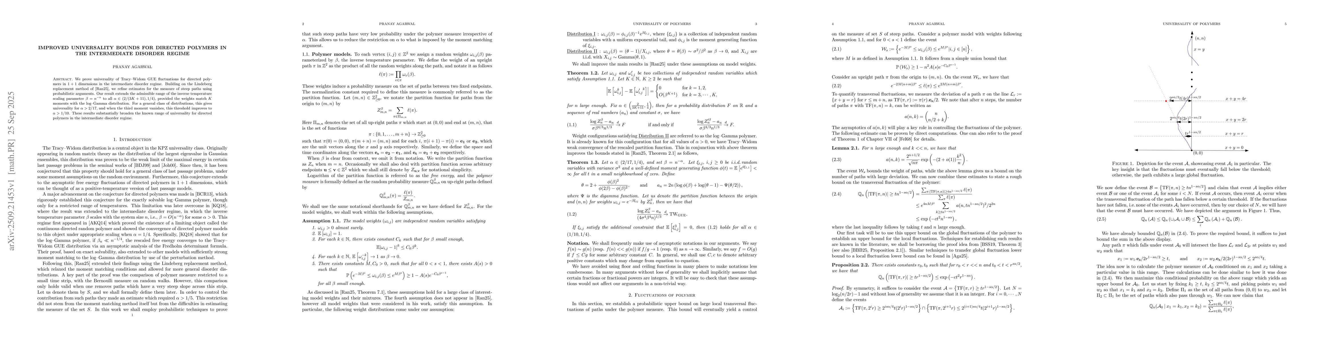 Thumbnail for Improved universality bounds for directed polymers in the intermediate
  disorder regime