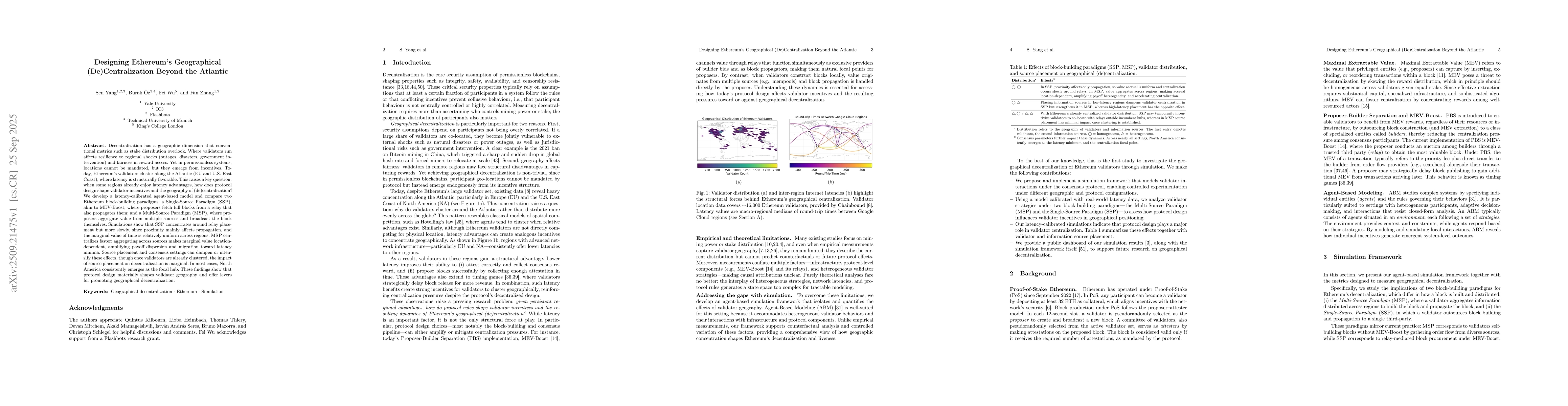 Thumbnail for Designing Ethereum's Geographical (De)Centralization Beyond the Atlantic