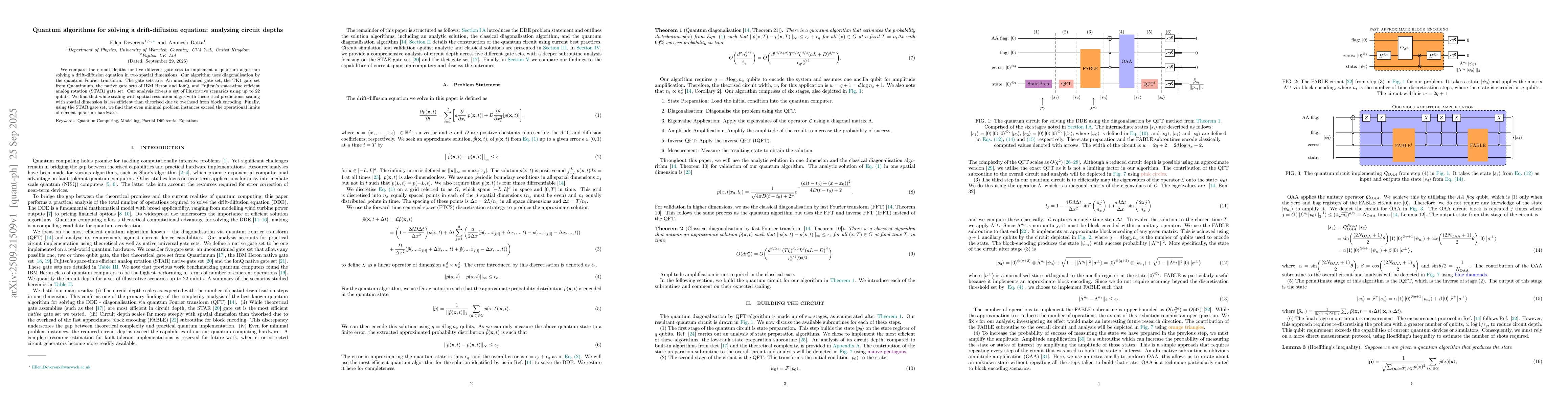 Thumbnail for Quantum algorithms for solving a drift-diffusion equation: analysing
  circuit depths