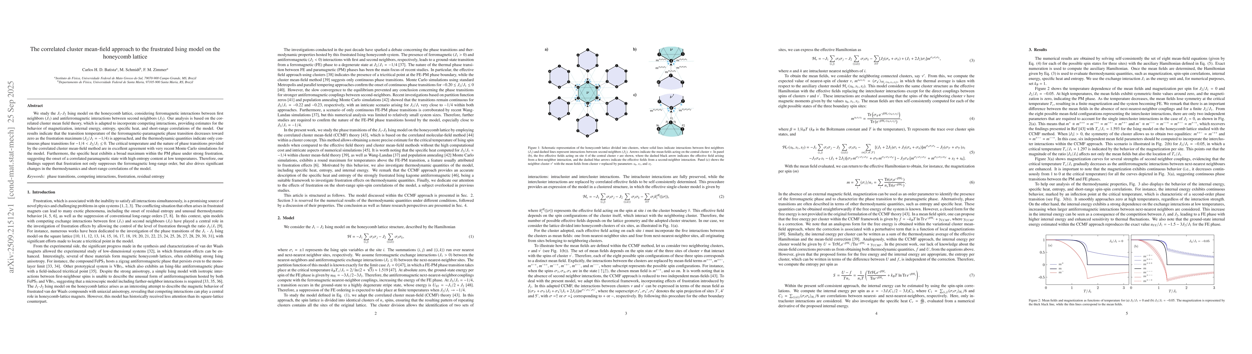 Thumbnail for The correlated cluster mean-field approach to the frustrated Ising model
  on the honeycomb lattice