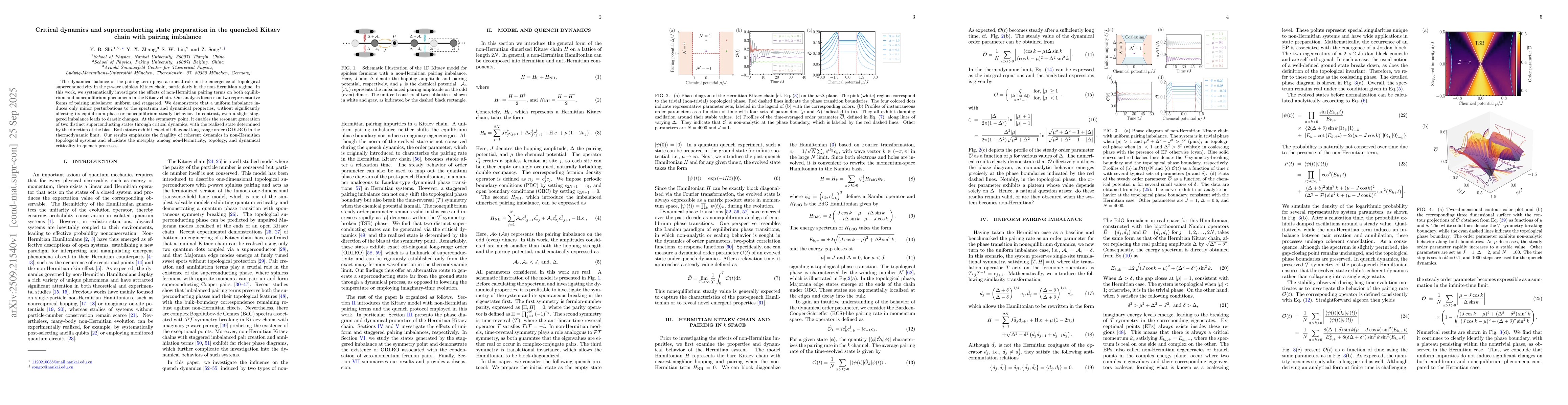 Thumbnail for Critical dynamics and superconducting state preparation in the quenched
  Kitaev chain with pairing imbalance