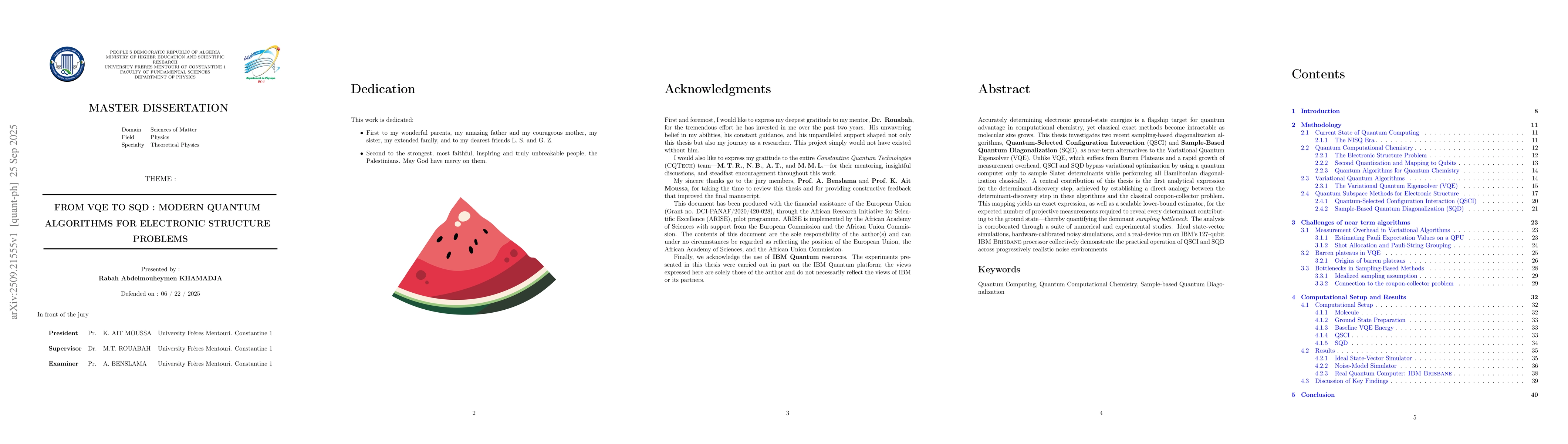 Thumbnail for From VQE To SQD: Modern Quantum Algorithms For The Electronic Structure
  Problem