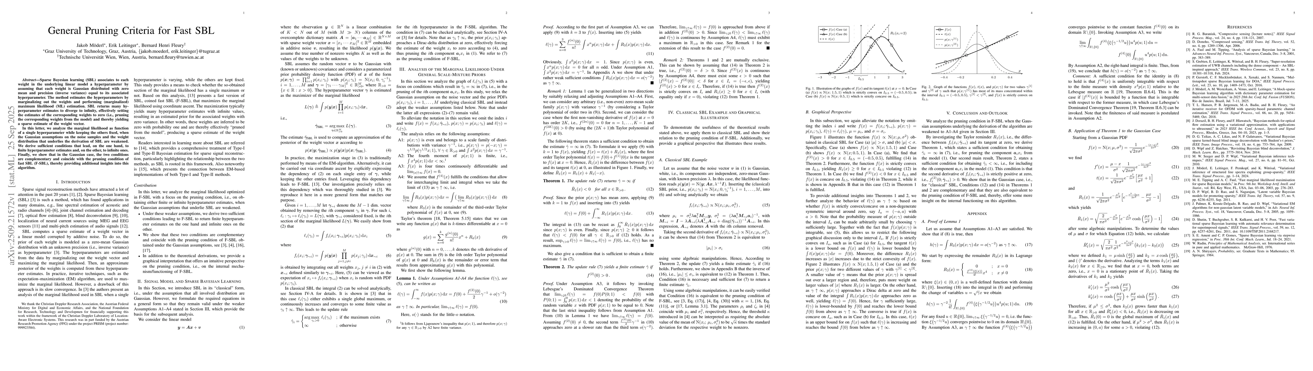 Thumbnail for General Pruning Criteria for Fast SBL
