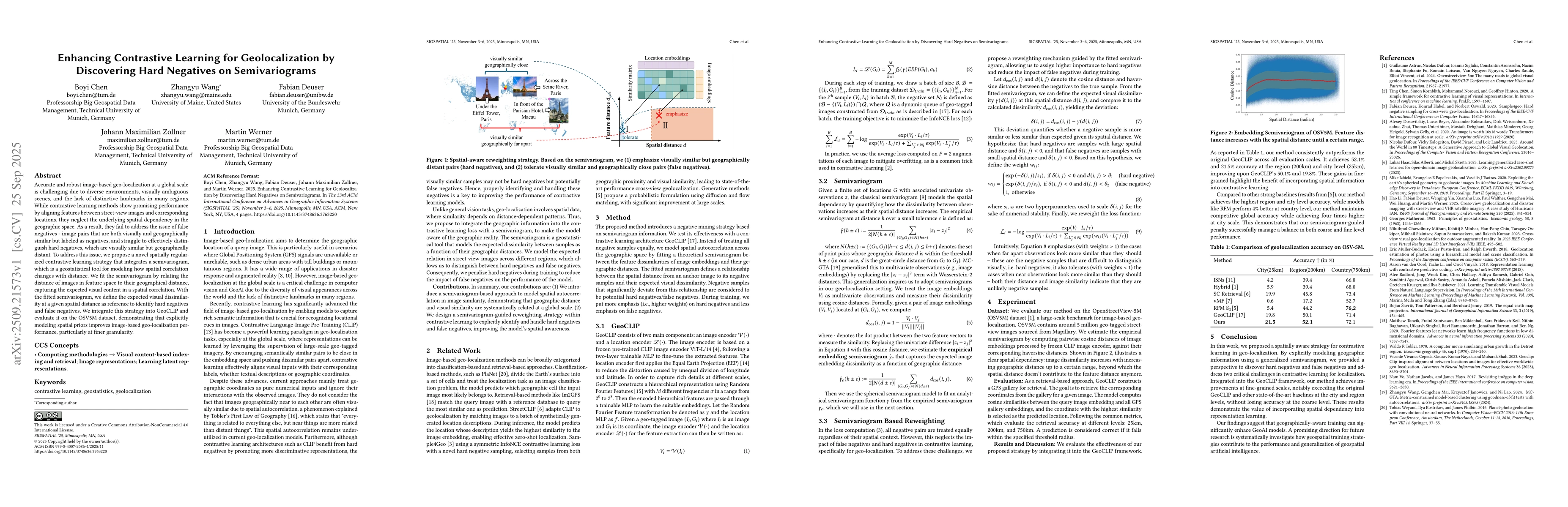 Thumbnail for Enhancing Contrastive Learning for Geolocalization by Discovering Hard
  Negatives on Semivariograms