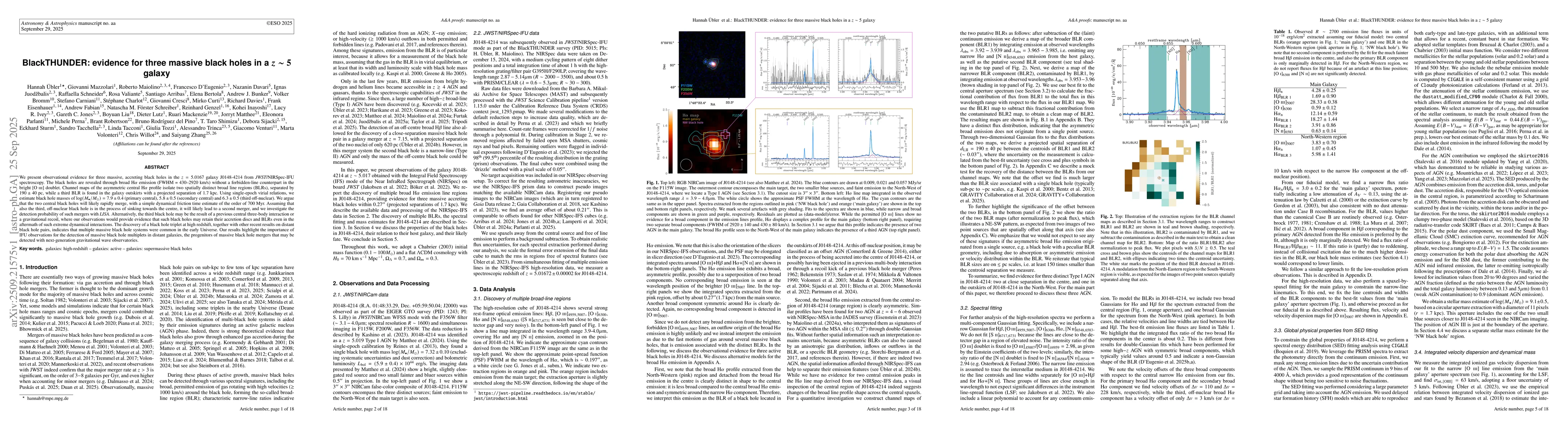 Thumbnail for BlackTHUNDER: evidence for three massive black holes in a z~5 galaxy