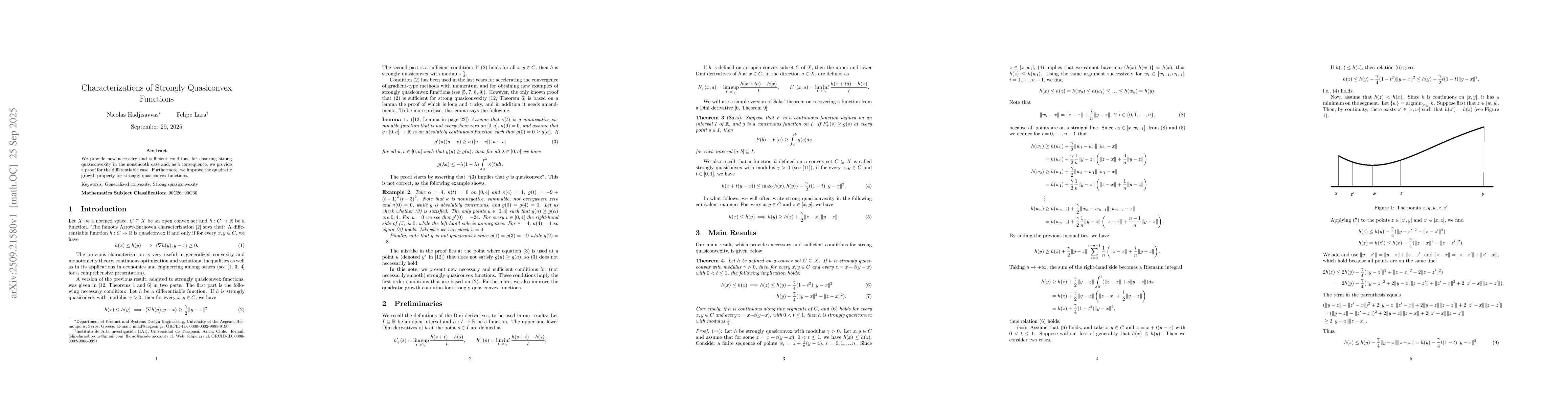 Thumbnail for Characterizations of Strongly Quasiconvex Functions
