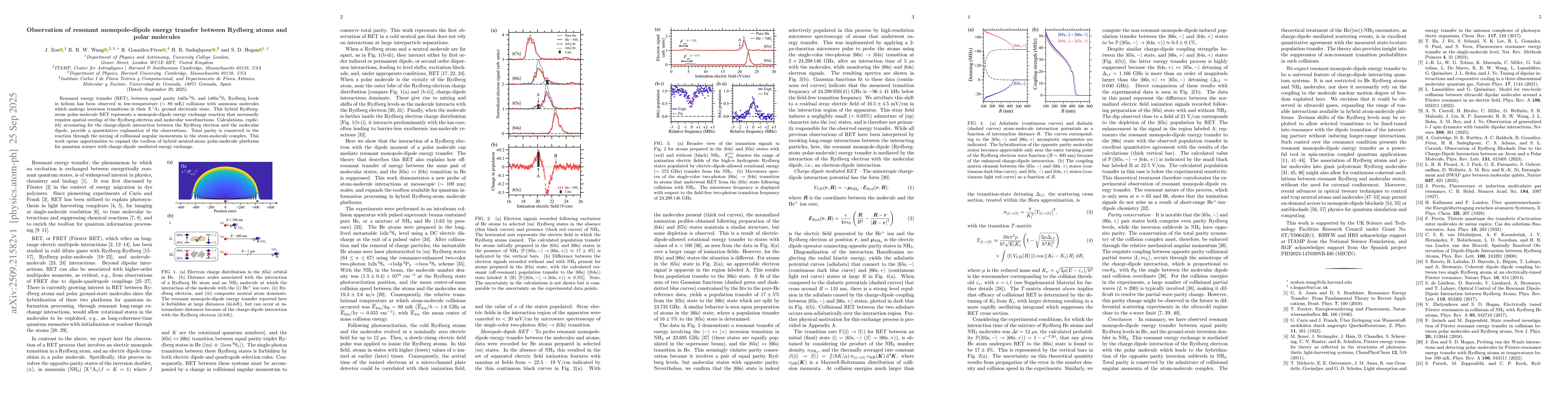 Thumbnail for Observation of resonant monopole-dipole energy transfer between Rydberg
  atoms and polar molecules