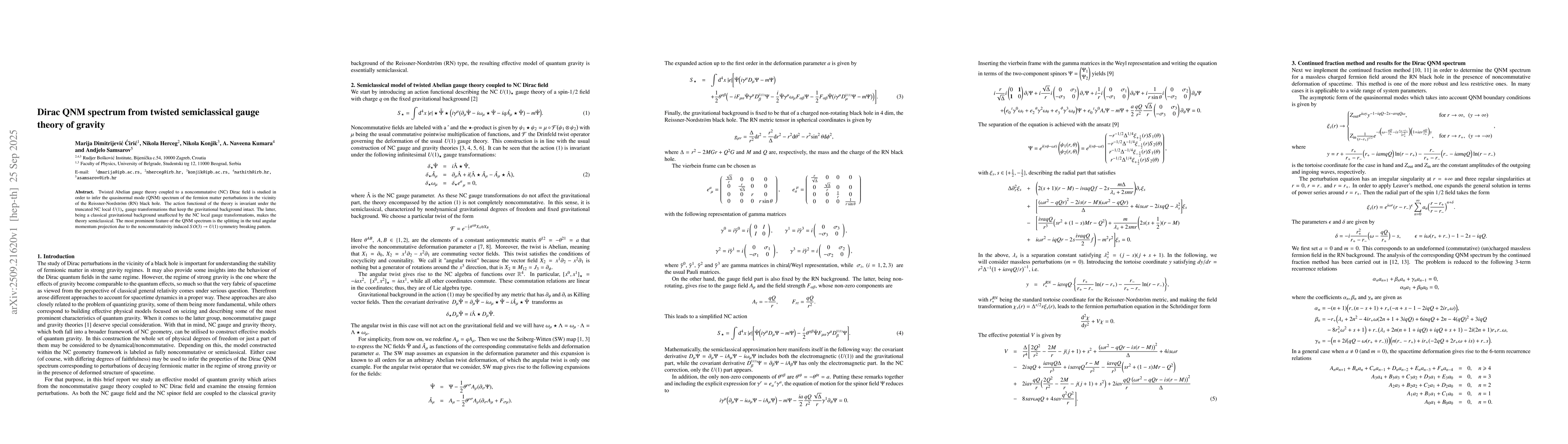 Thumbnail for Dirac QNM spectrum from twisted semiclassical gauge theory of gravity