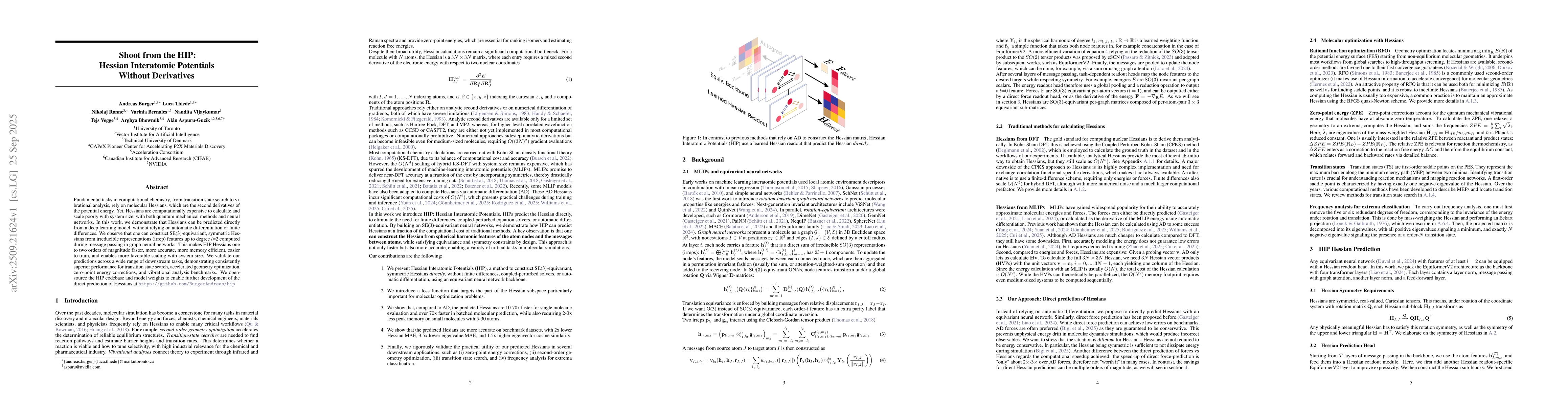 Thumbnail for Shoot from the HIP: Hessian Interatomic Potentials without derivatives