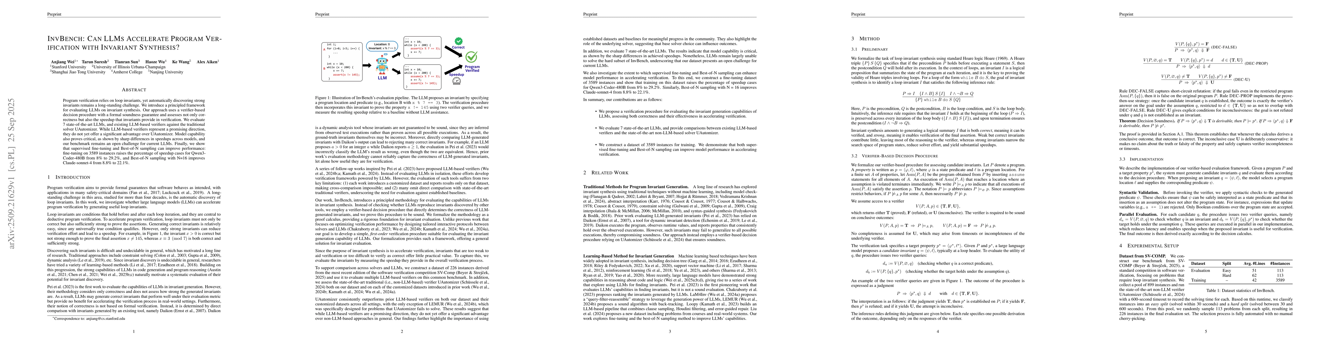 Thumbnail for InvBench: Can LLMs Accelerate Program Verification with Invariant
  Synthesis?