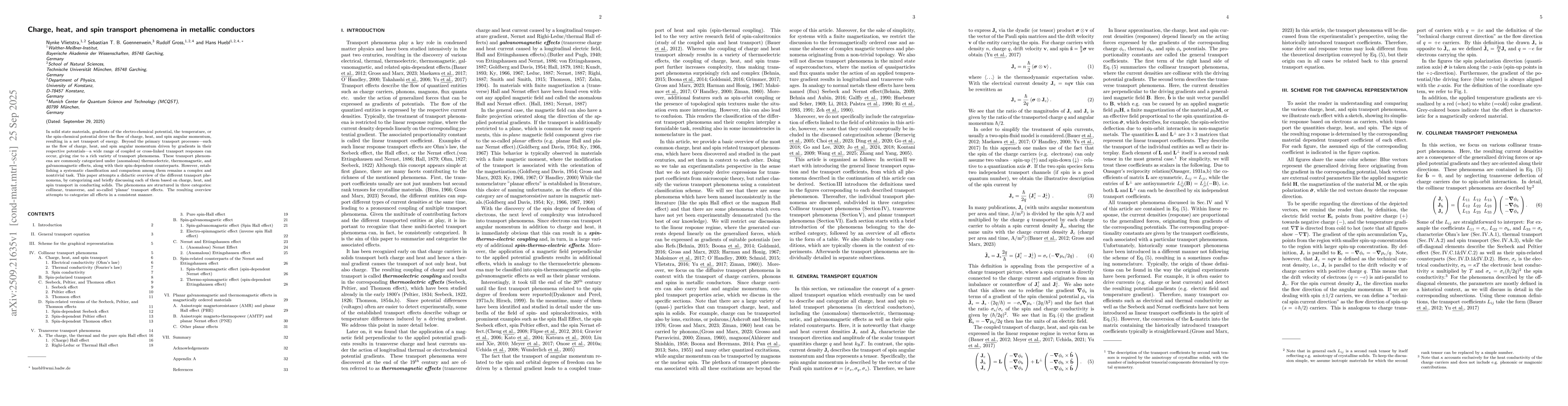 Thumbnail for Charge, heat, and spin transport phenomena in metallic conductors