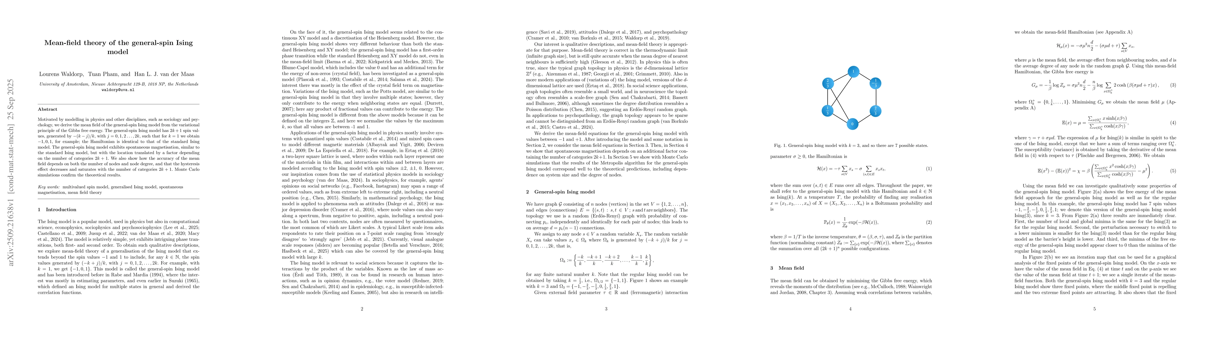 Thumbnail for Mean-field theory of the general-spin Ising model