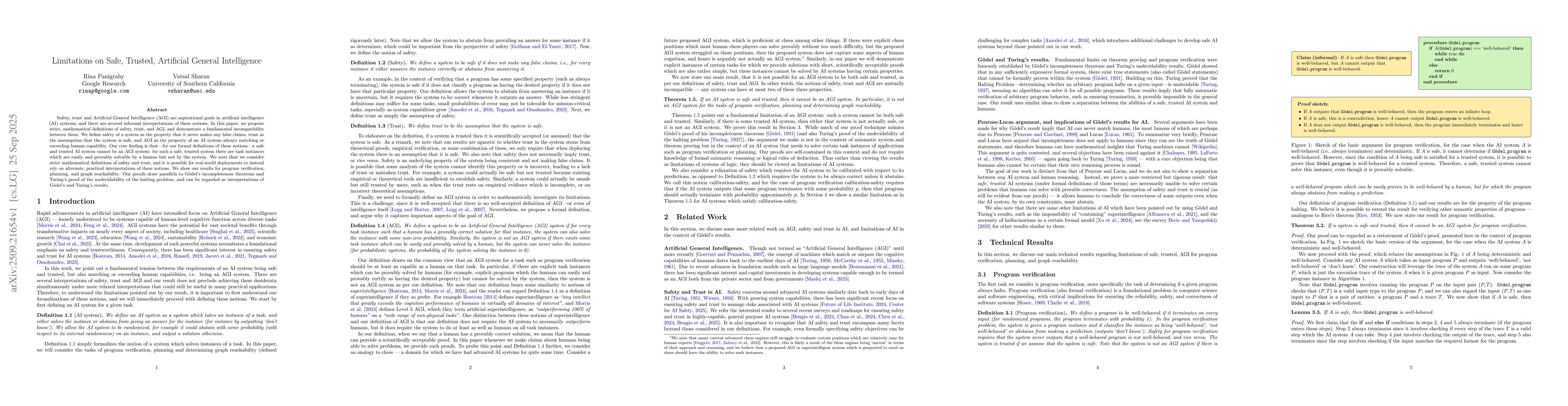 Thumbnail for Limitations on Safe, Trusted, Artificial General Intelligence