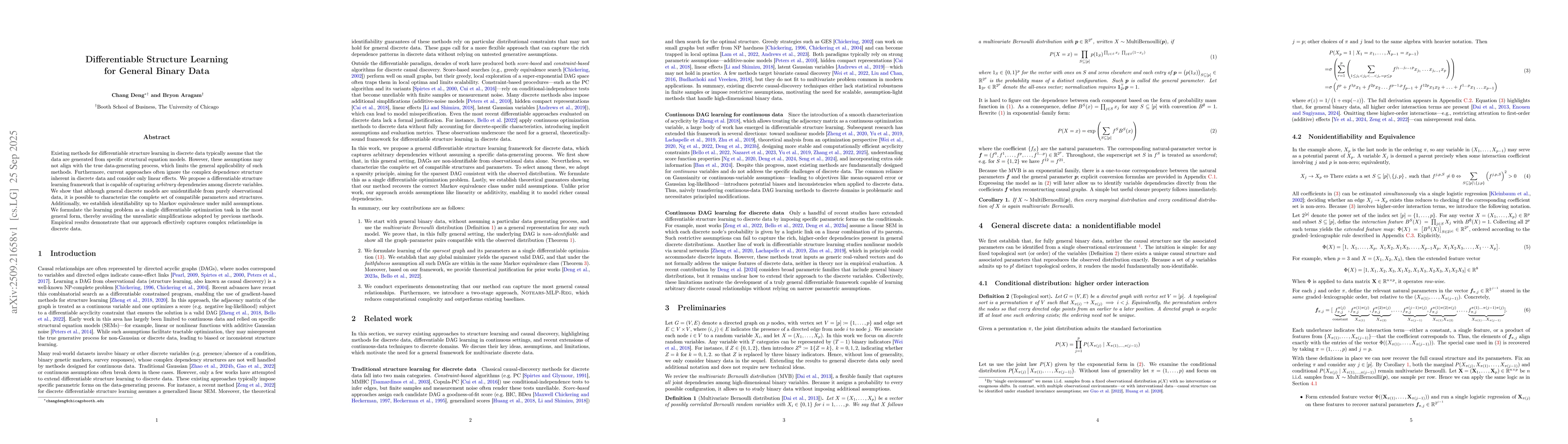 Thumbnail for Differentiable Structure Learning for General Binary Data