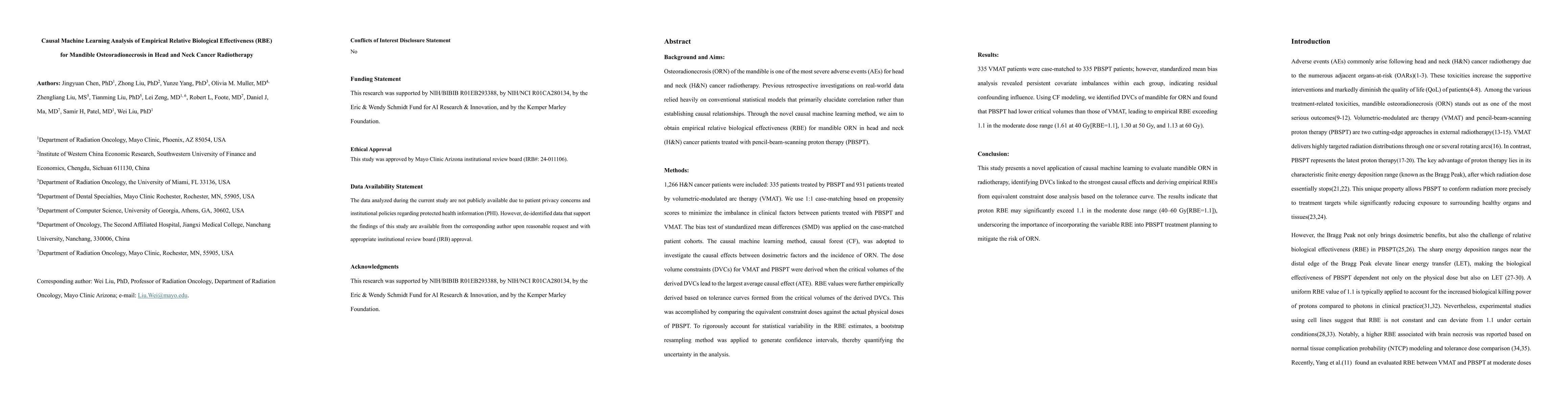 Thumbnail for Causal Machine Learning Analysis of Empirical Relative Biological
  Effectiveness (RBE) for Mandible Osteoradionecrosis in Head and Neck Cancer
  Radiotherapy