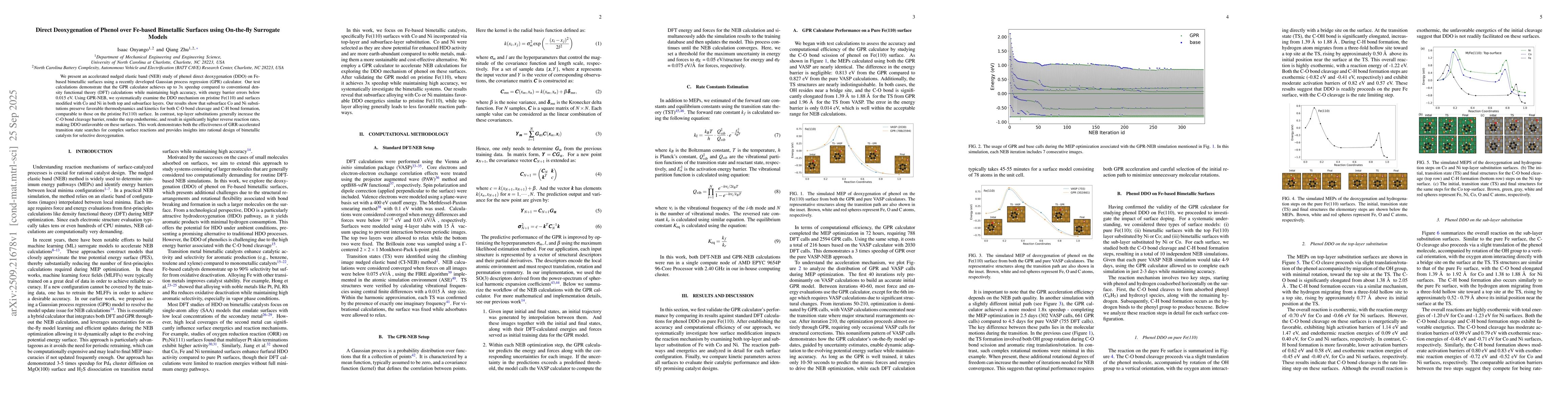 Thumbnail for Direct Deoxygenation of Phenol over Fe-based Bimetallic Surfaces using
  On-the-fly Surrogate Models