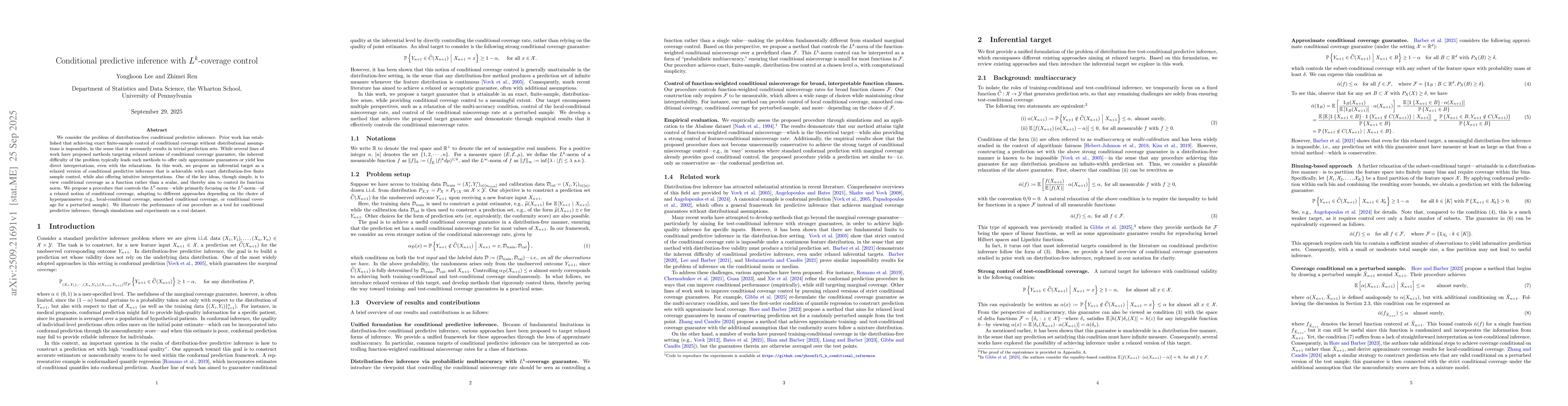 Thumbnail for Conditional predictive inference with $L^k$-coverage control
