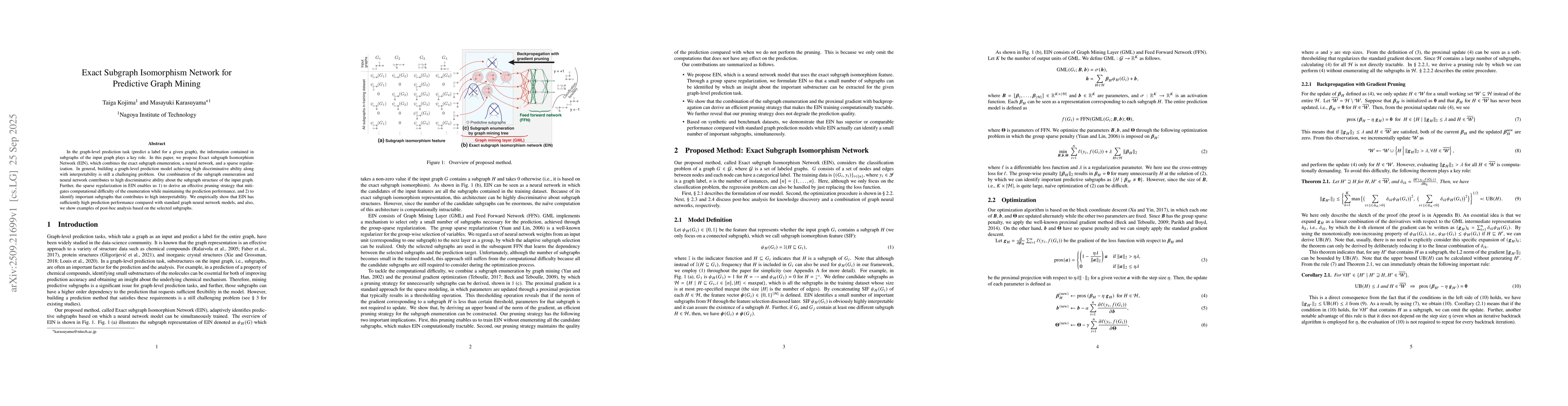 Thumbnail for Exact Subgraph Isomorphism Network for Predictive Graph Mining