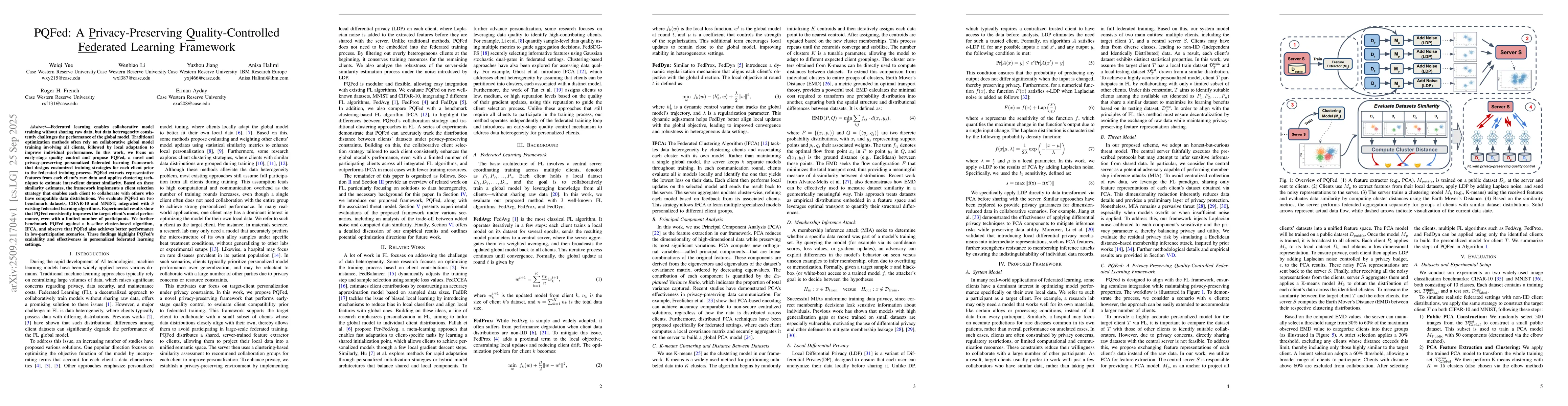 Thumbnail for PQFed: A Privacy-Preserving Quality-Controlled Federated Learning
  Framework
