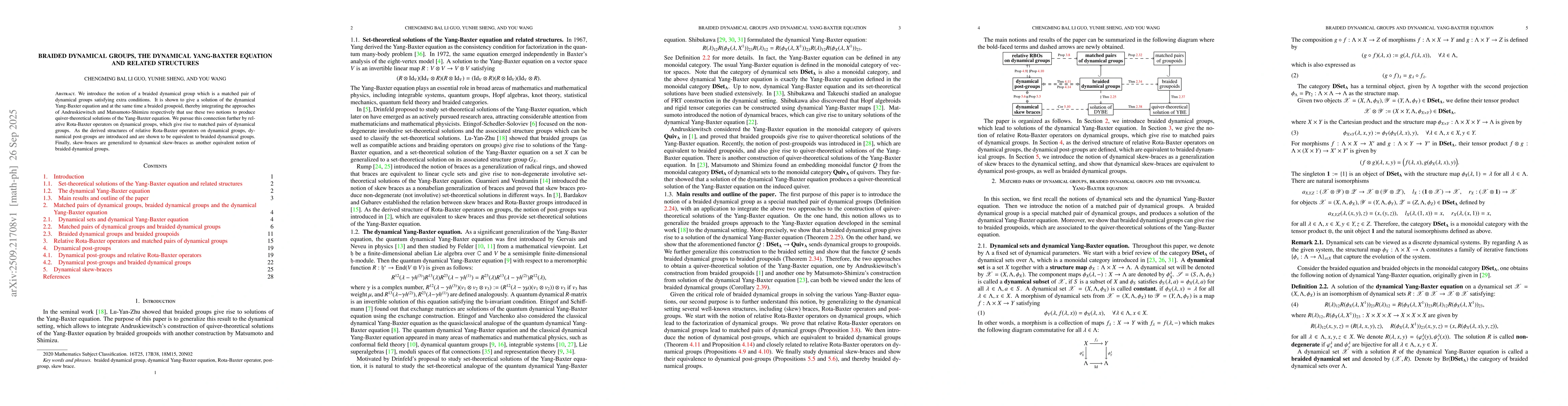 Thumbnail for Braided dynamical groups, the dynamical Yang-Baxter equation and related
  structures