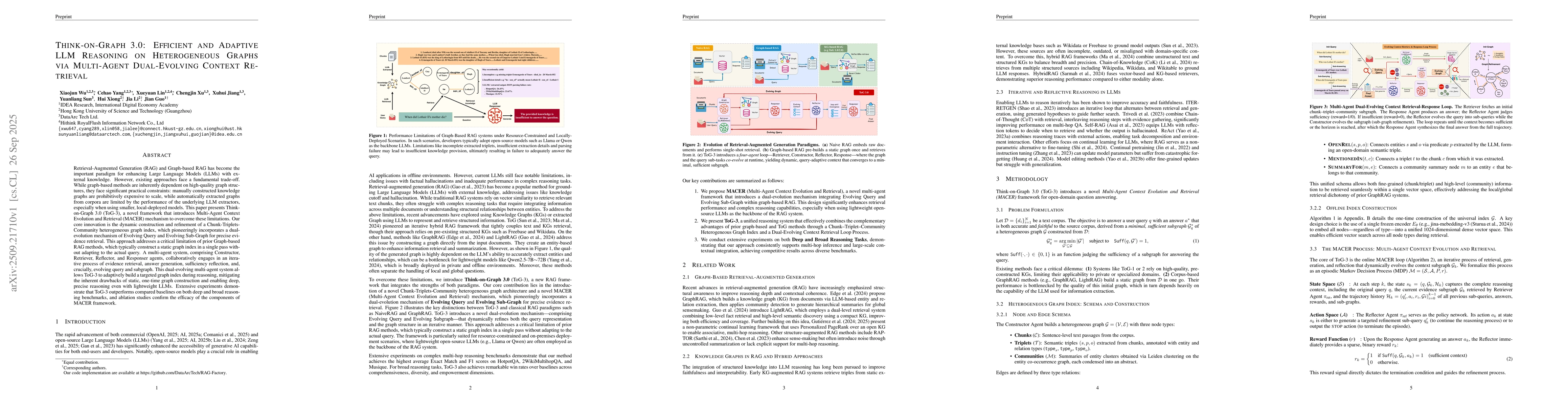 Thumbnail for Think-on-Graph 3.0: Efficient and Adaptive LLM Reasoning on
  Heterogeneous Graphs via Multi-Agent Dual-Evolving Context Retrieval