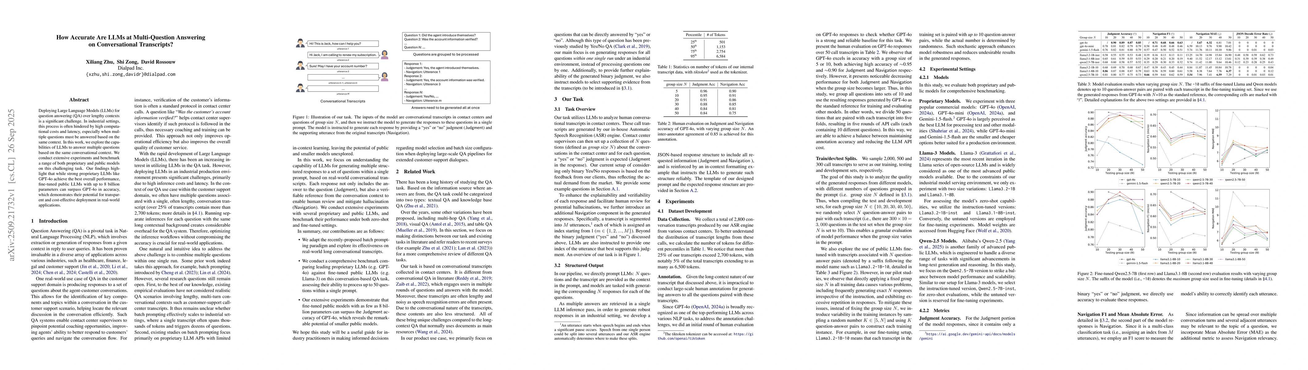 Thumbnail for How Accurate Are LLMs at Multi-Question Answering on Conversational
  Transcripts?