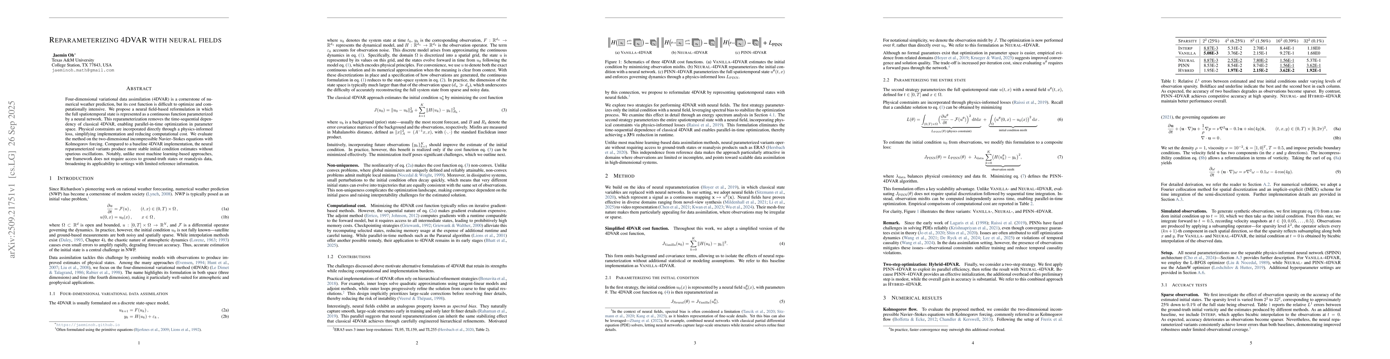 Thumbnail for Reparameterizing 4DVAR with neural fields