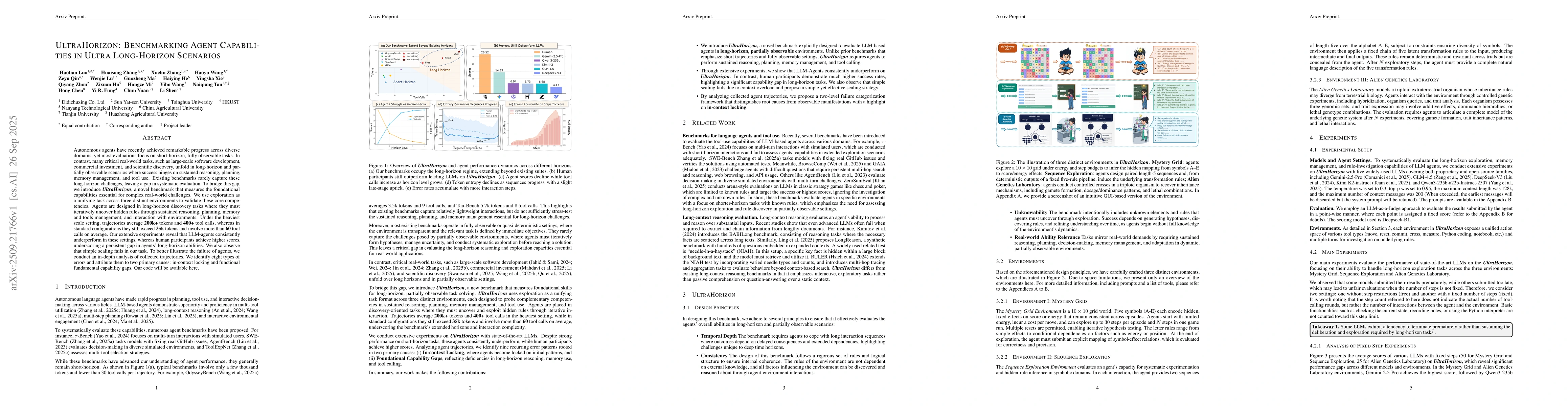 Thumbnail for UltraHorizon: Benchmarking Agent Capabilities in Ultra Long-Horizon
  Scenarios