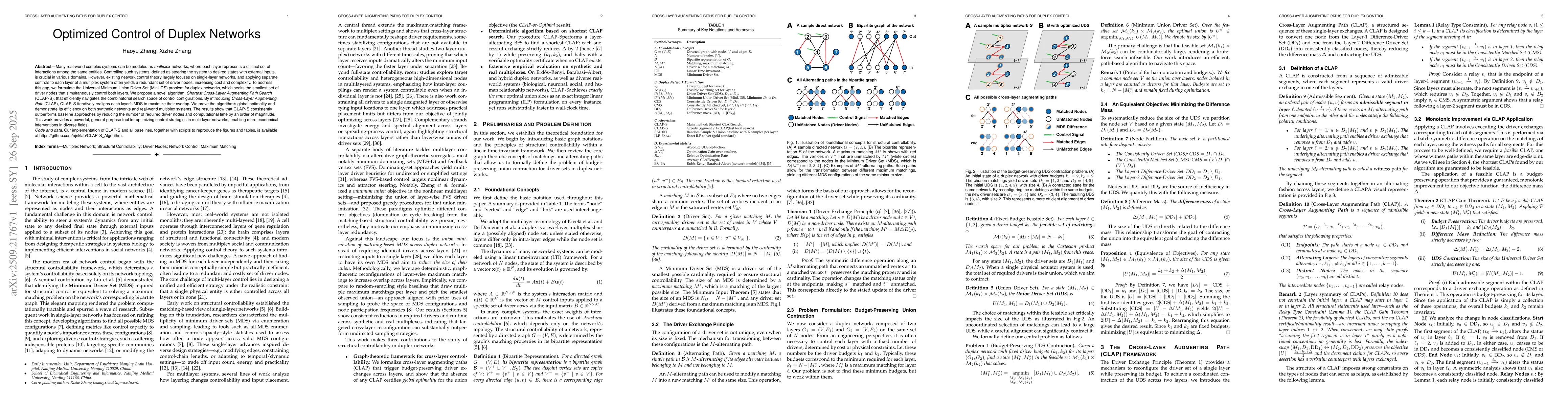 Thumbnail for Optimized Control of Duplex Networks