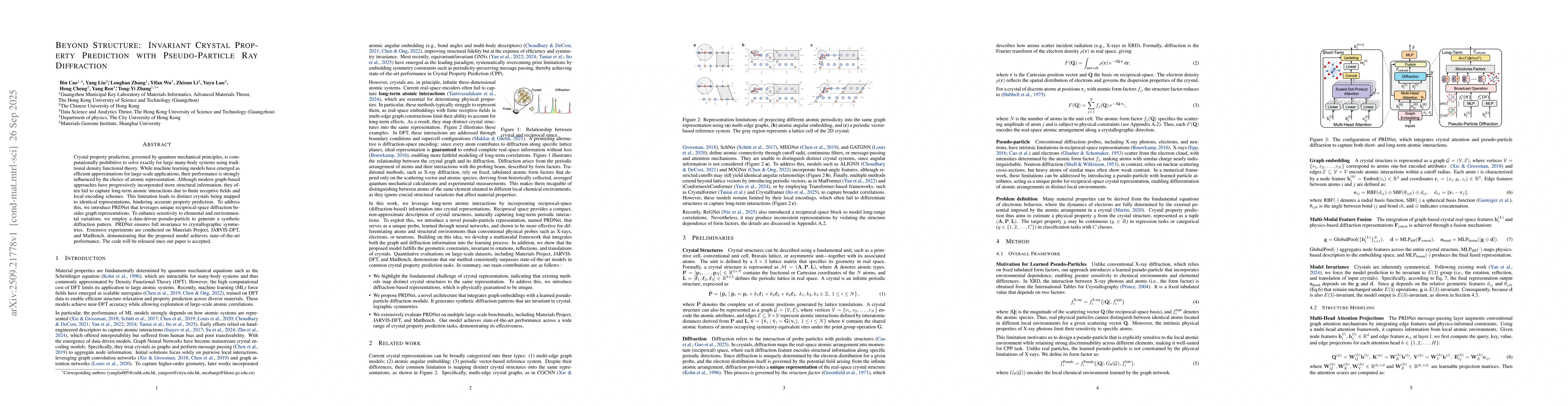 Thumbnail for Beyond Structure: Invariant Crystal Property Prediction with
  Pseudo-Particle Ray Diffraction