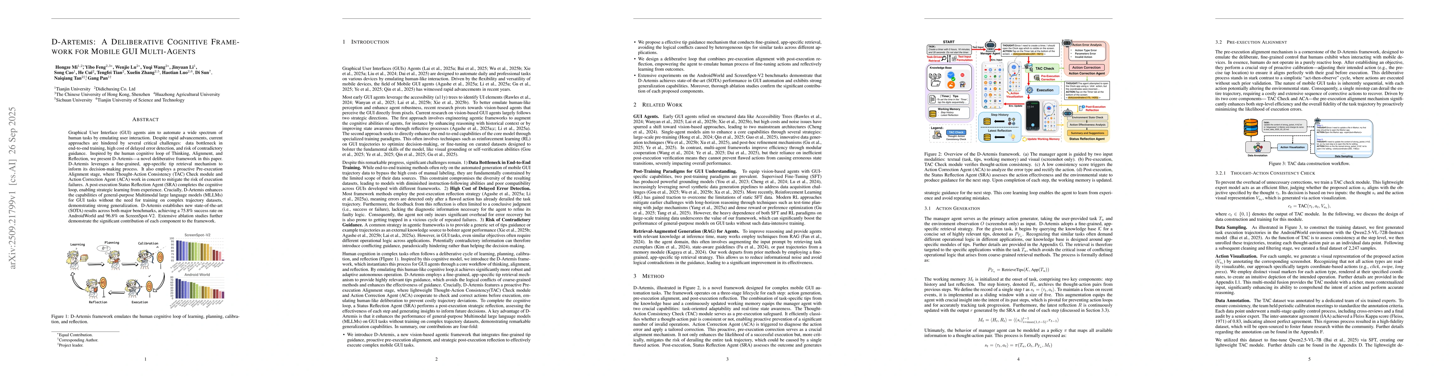 Thumbnail for D-Artemis: A Deliberative Cognitive Framework for Mobile GUI
  Multi-Agents