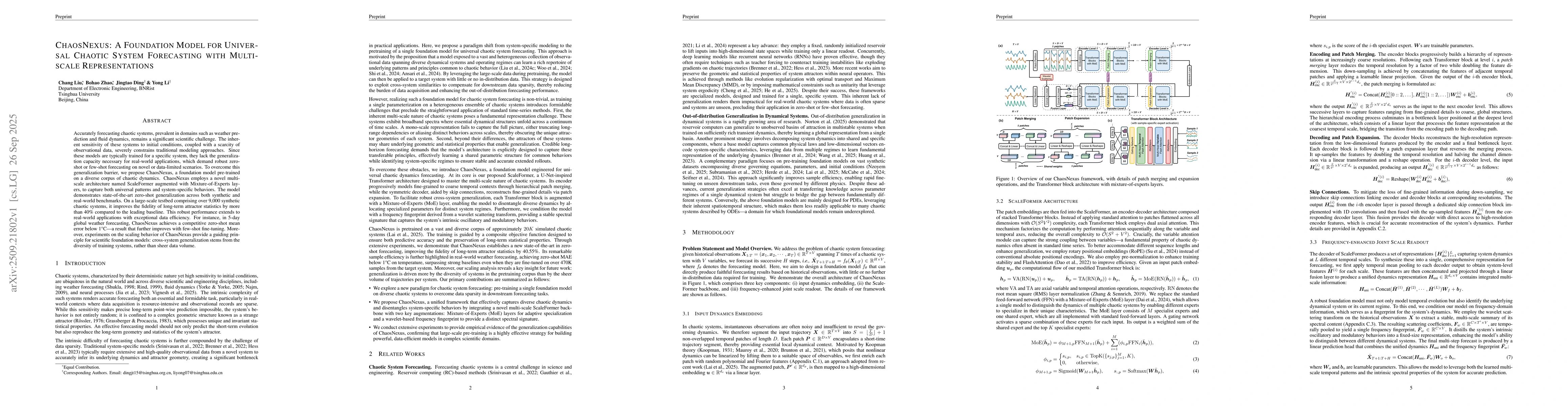 Thumbnail for ChaosNexus: A Foundation Model for Universal Chaotic System Forecasting
  with Multi-scale Representations
