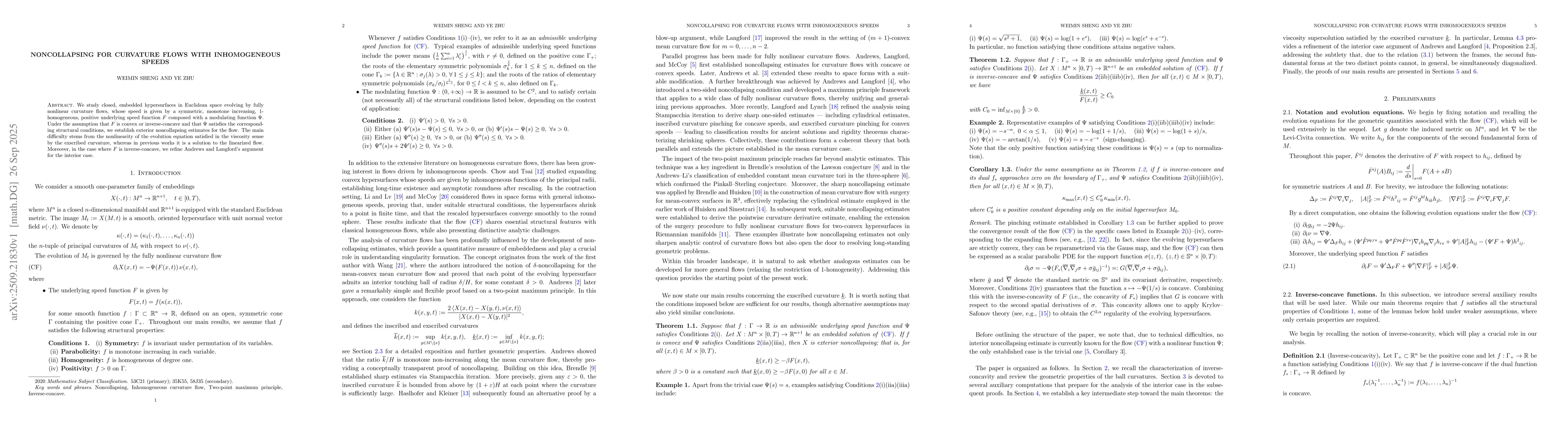 Thumbnail for Noncollapsing for Curvature Flows with Inhomogeneous Speeds