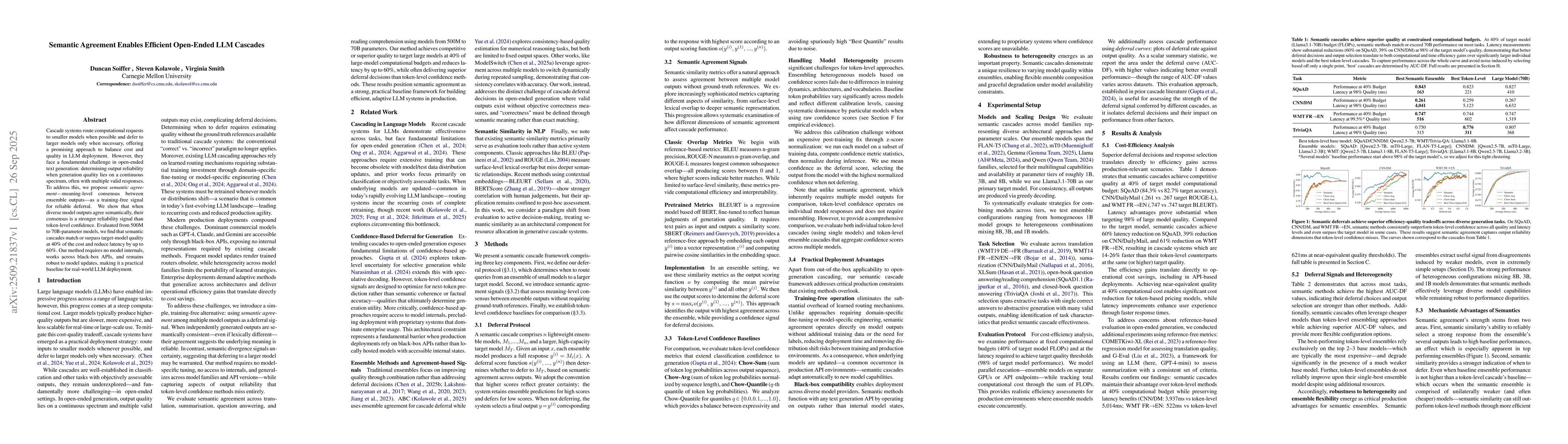 Thumbnail for Semantic Agreement Enables Efficient Open-Ended LLM Cascades