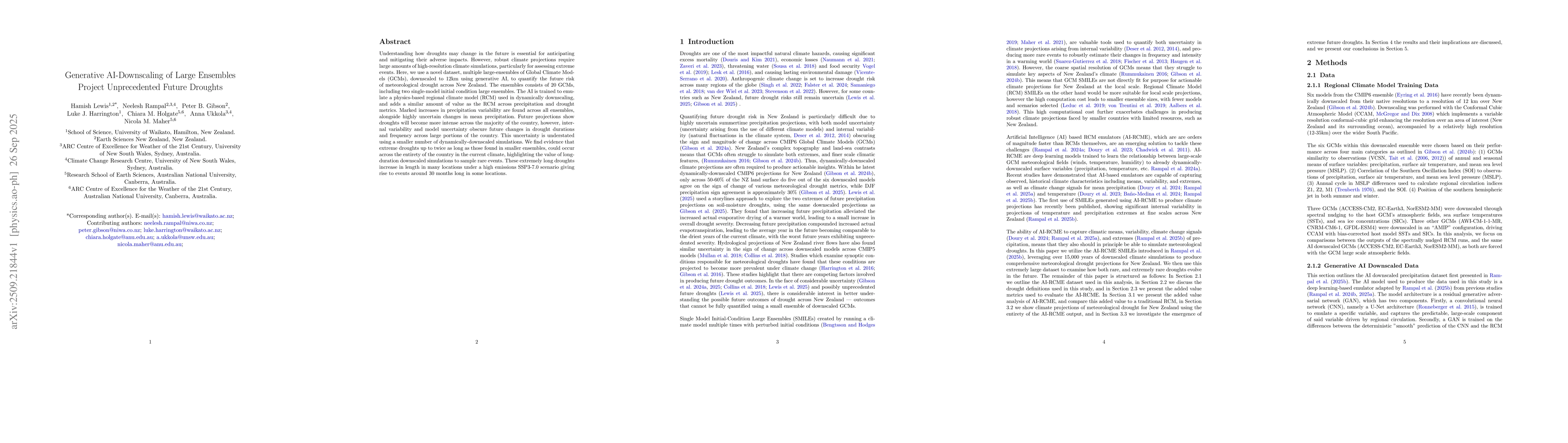 Thumbnail for Generative AI-Downscaling of Large Ensembles Project Unprecedented
  Future Droughts