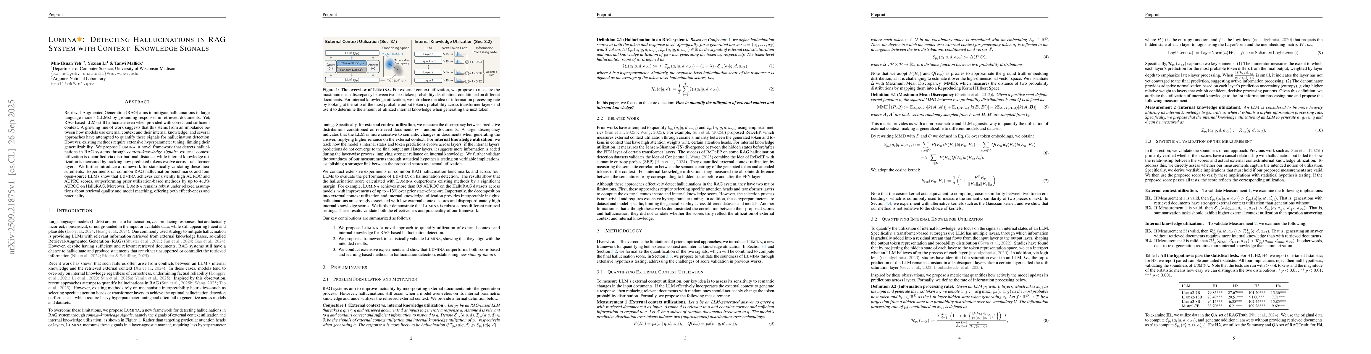Thumbnail for LUMINA: Detecting Hallucinations in RAG System with Context-Knowledge
  Signals