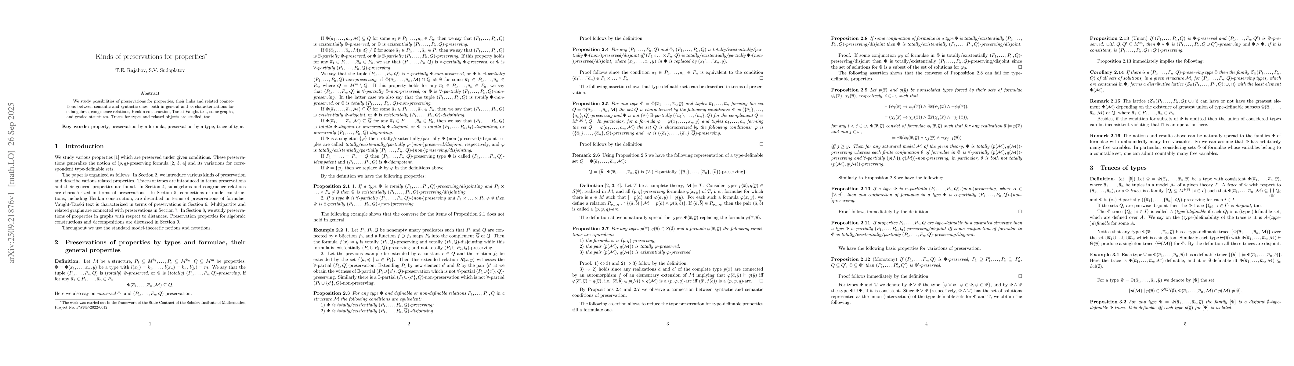 Thumbnail for Kinds of preservations for properties