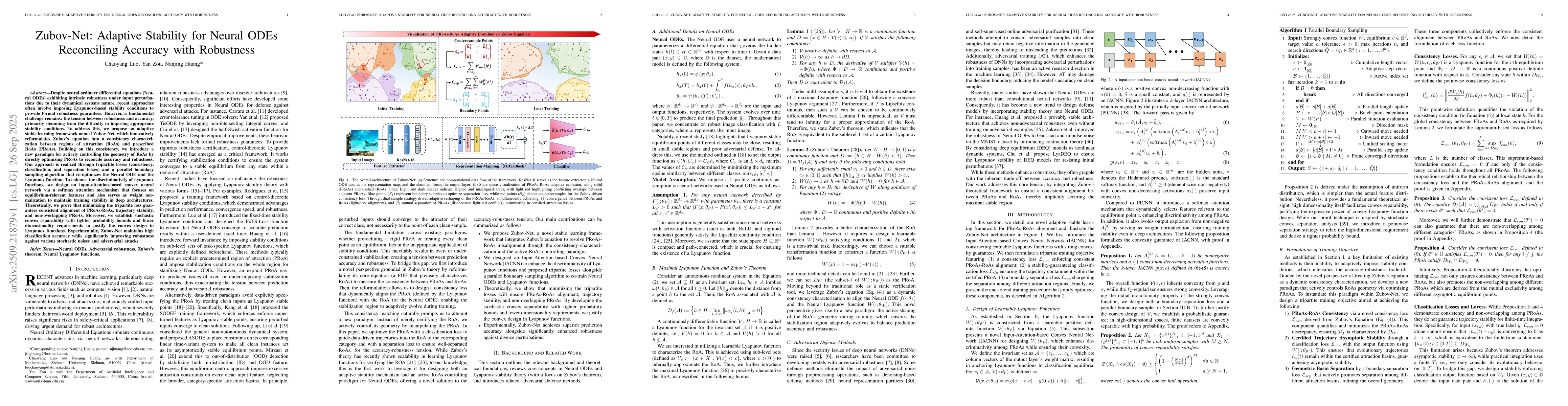 Thumbnail for Zubov-Net: Adaptive Stability for Neural ODEs Reconciling Accuracy with
  Robustness