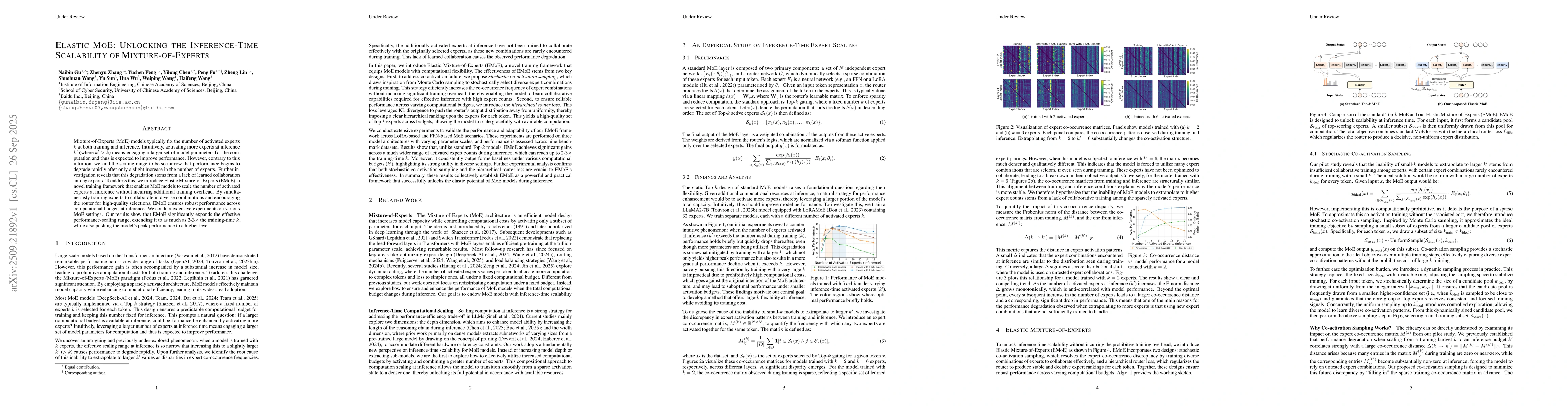 Thumbnail for Elastic MoE: Unlocking the Inference-Time Scalability of
  Mixture-of-Experts