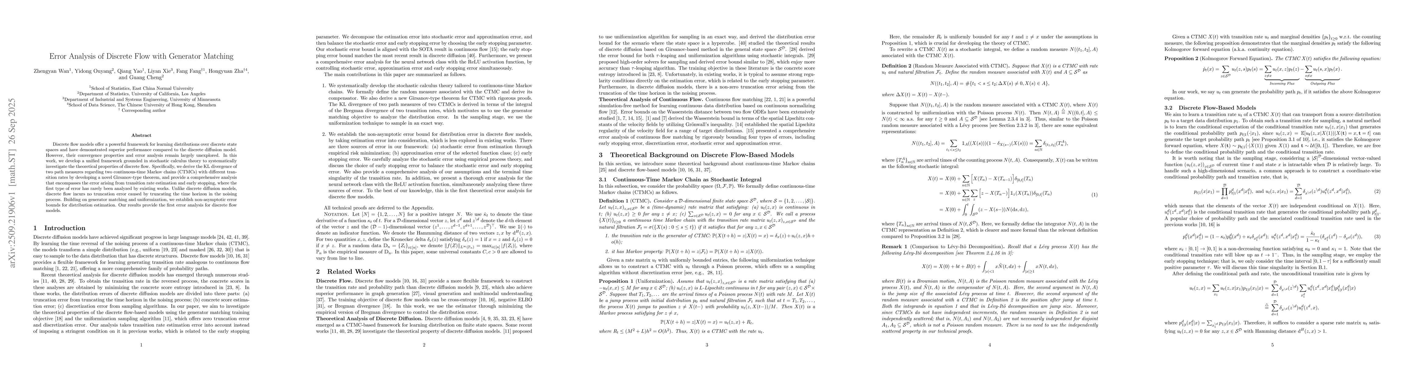 Thumbnail for Error Analysis of Discrete Flow with Generator Matching
