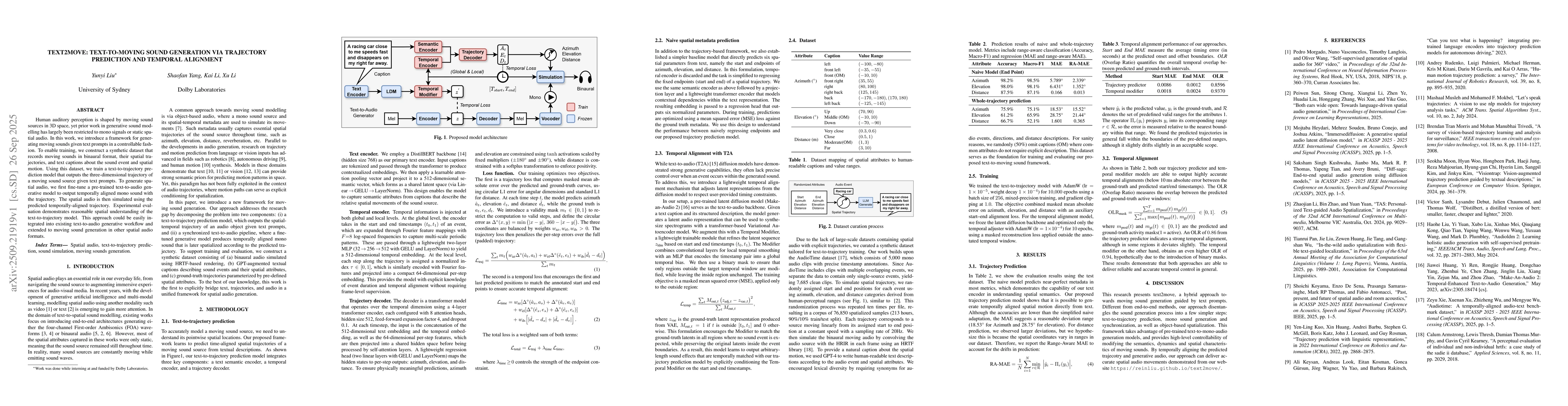 Thumbnail for Text2Move: Text-to-moving sound generation via trajectory prediction and
  temporal alignment