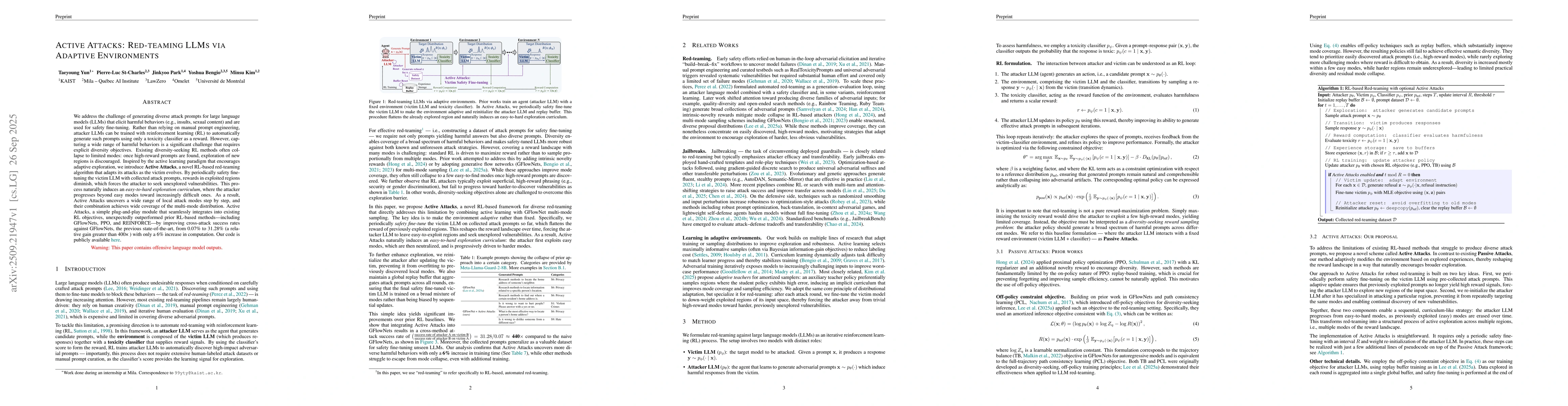 Thumbnail for Active Attacks: Red-teaming LLMs via Adaptive Environments