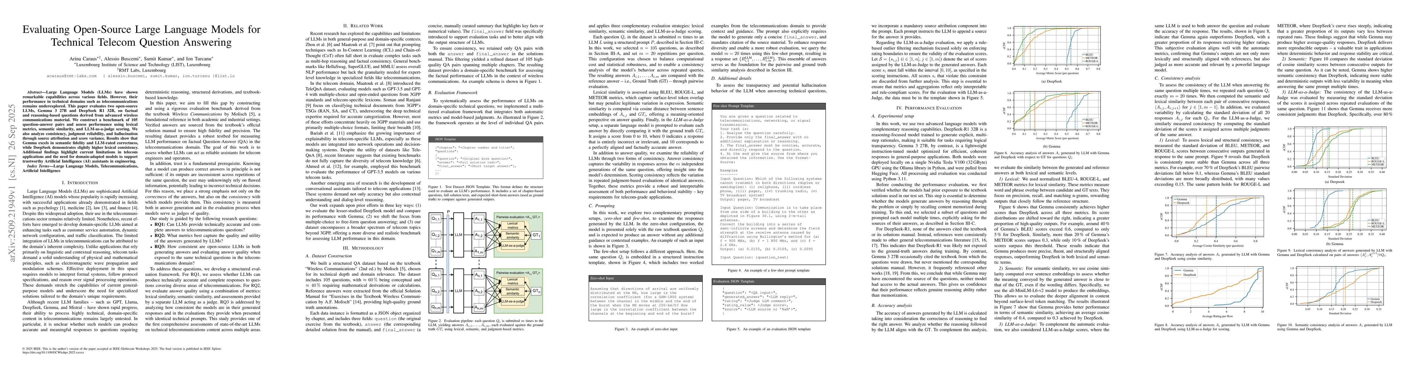 Thumbnail for Evaluating Open-Source Large Language Models for Technical Telecom
  Question Answering