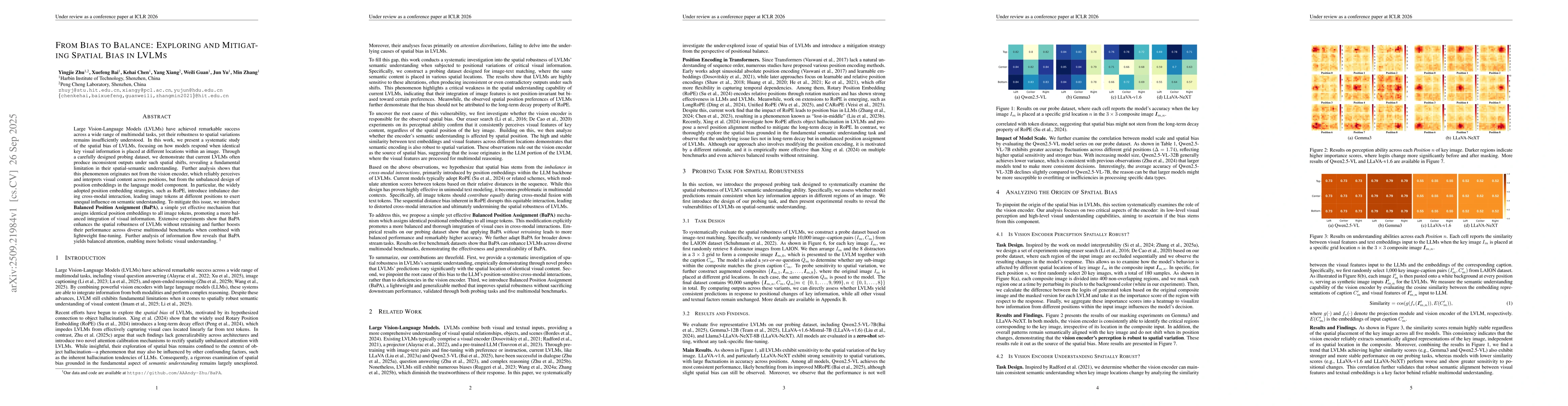 Thumbnail for From Bias to Balance: Exploring and Mitigating Spatial Bias in LVLMs