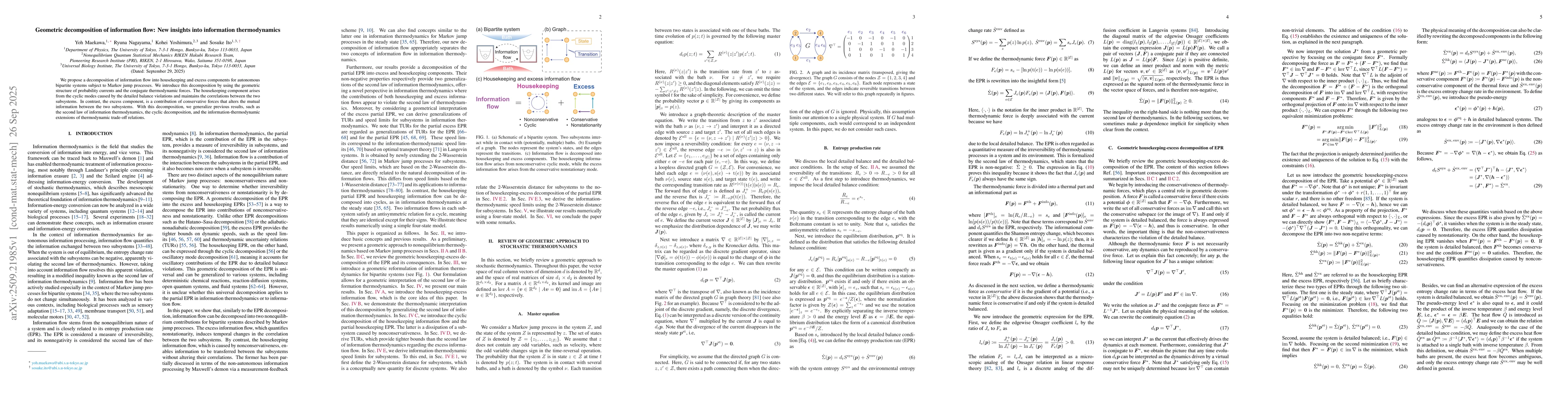 Thumbnail for Geometric decomposition of information flow: New insights into
  information thermodynamics