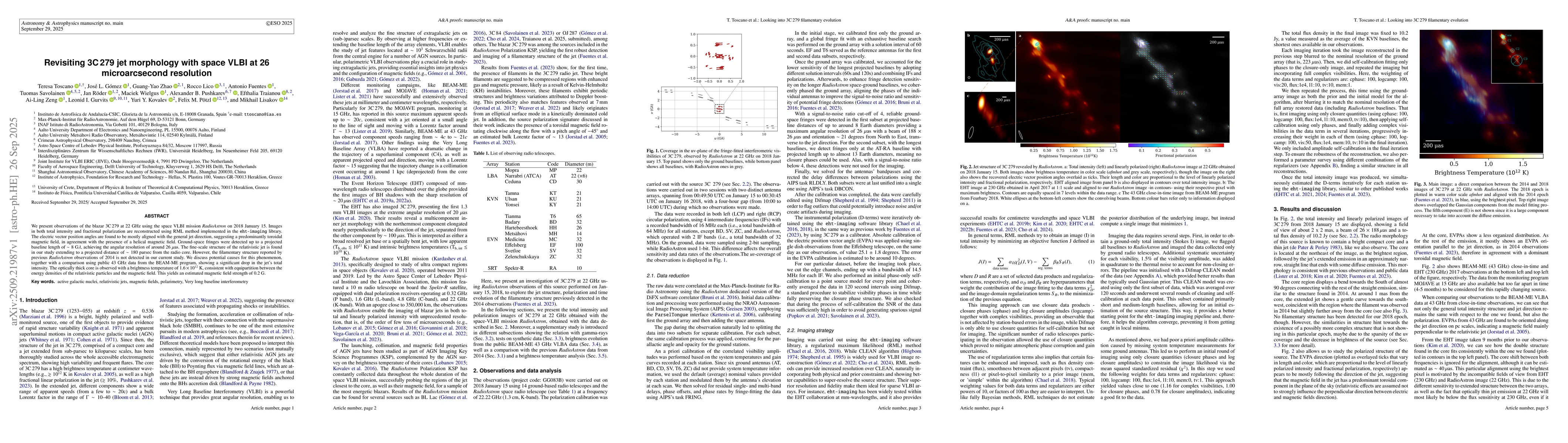Thumbnail for Revisiting 3C 279 jet morphology with space VLBI at 26 microarcsecond
  resolution