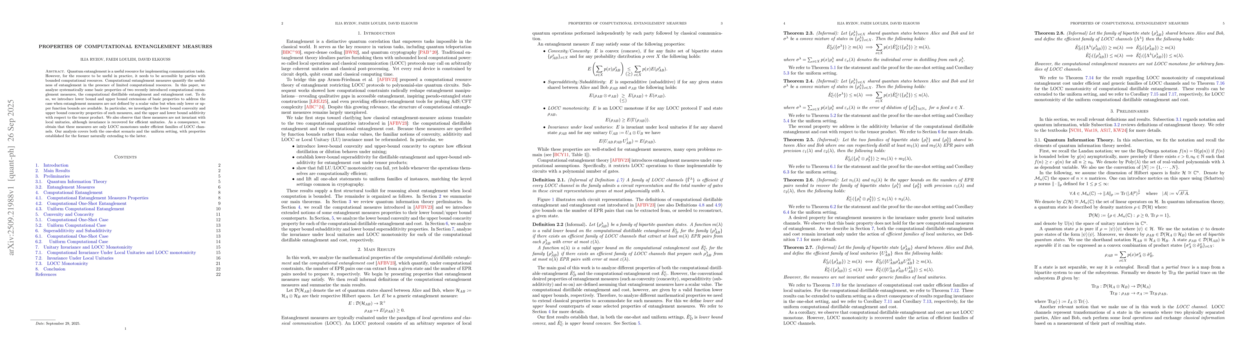 Thumbnail for Properties of computational entanglement measures