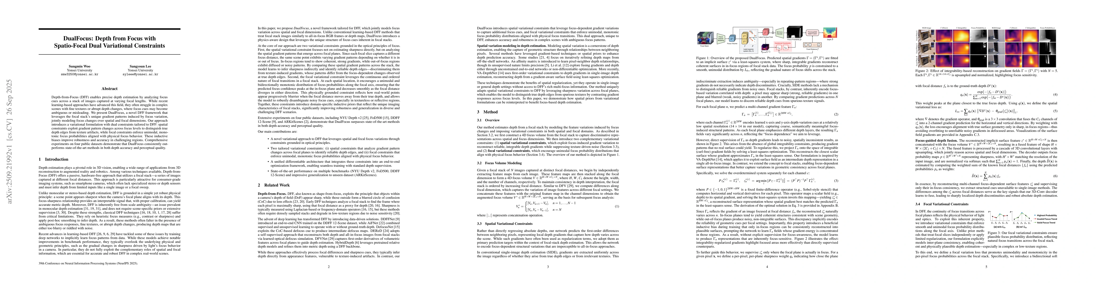 Thumbnail for DualFocus: Depth from Focus with Spatio-Focal Dual Variational
  Constraints